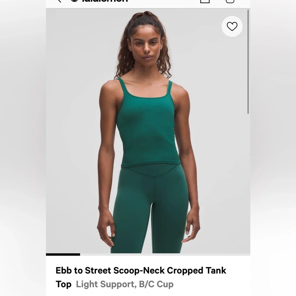 Lululemon ebb to street tank 6 scoop neck storm teal green nwt
